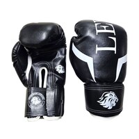 Боксерські рукавички LEV SPORT 14 oz шкірзам, манжета 8 см чорні