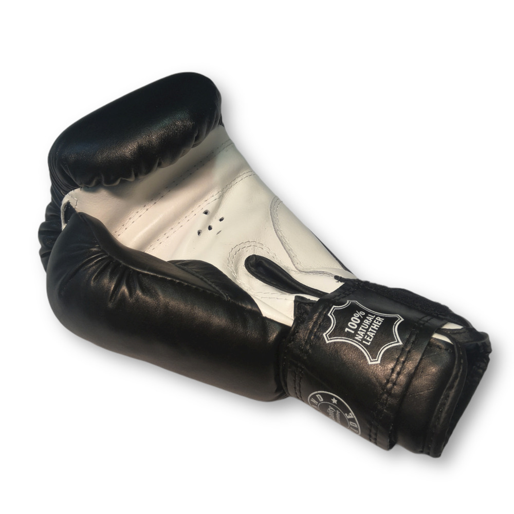 Боксерські рукавички BOXER 10 oz шкіра чорні