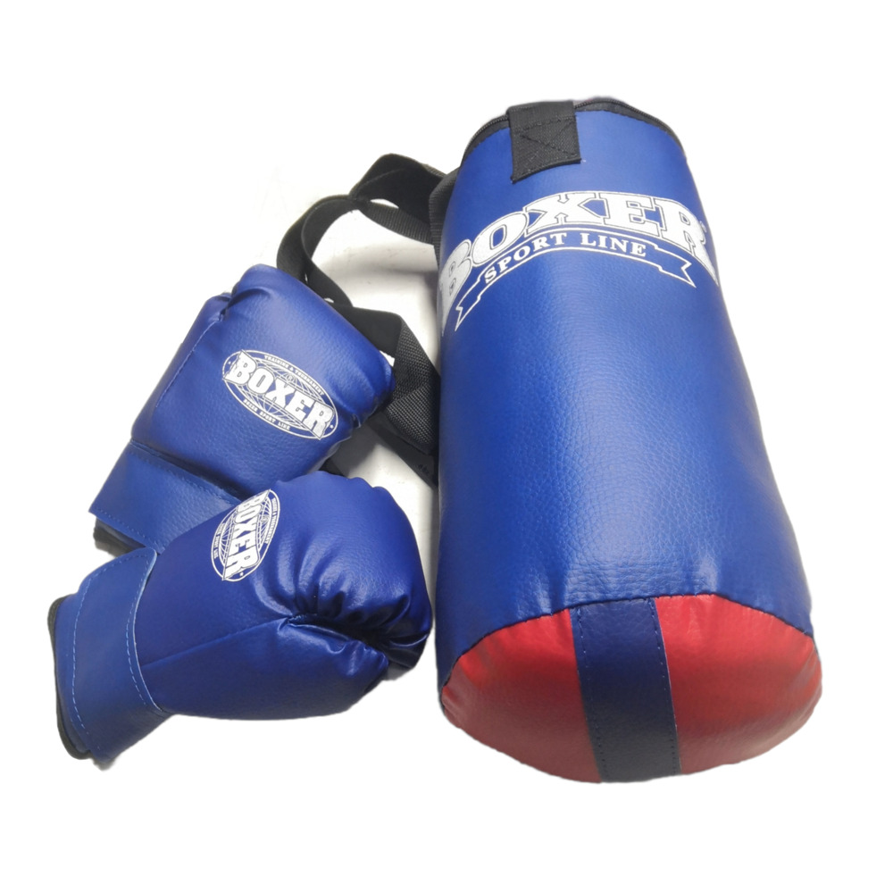 Боксерська груша та рукавички для дітей BOXER набір сині