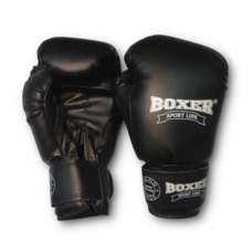 Боксерські рукавички BOXER 10 оz шкірвініл Еліт чорні