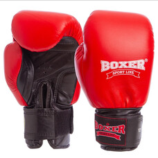 Боксерські рукавички BOXER 10 оz шкіра Profi червоні