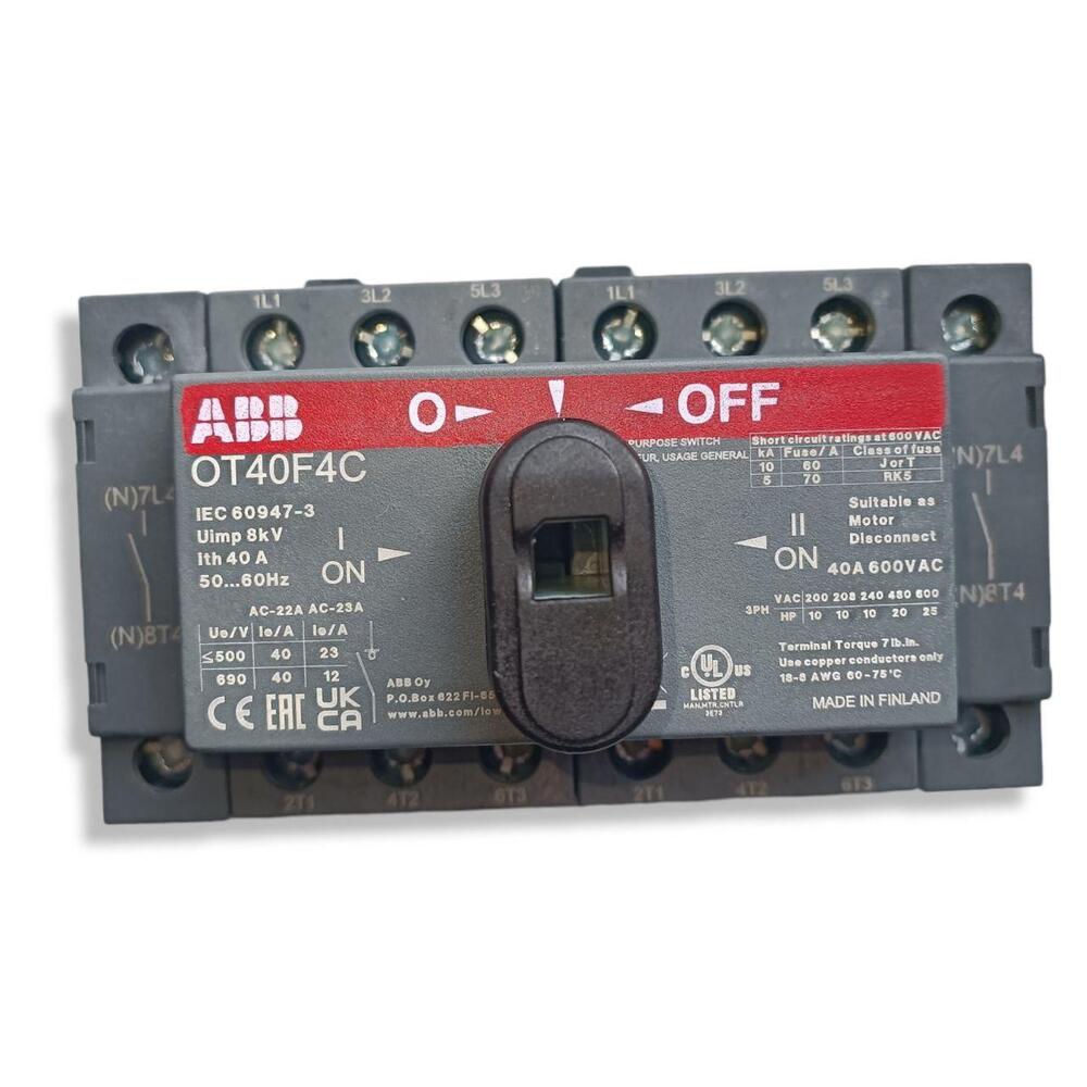 Модульний реверсивний рубильник ABB I-0-II OT40F4С (перекидний)