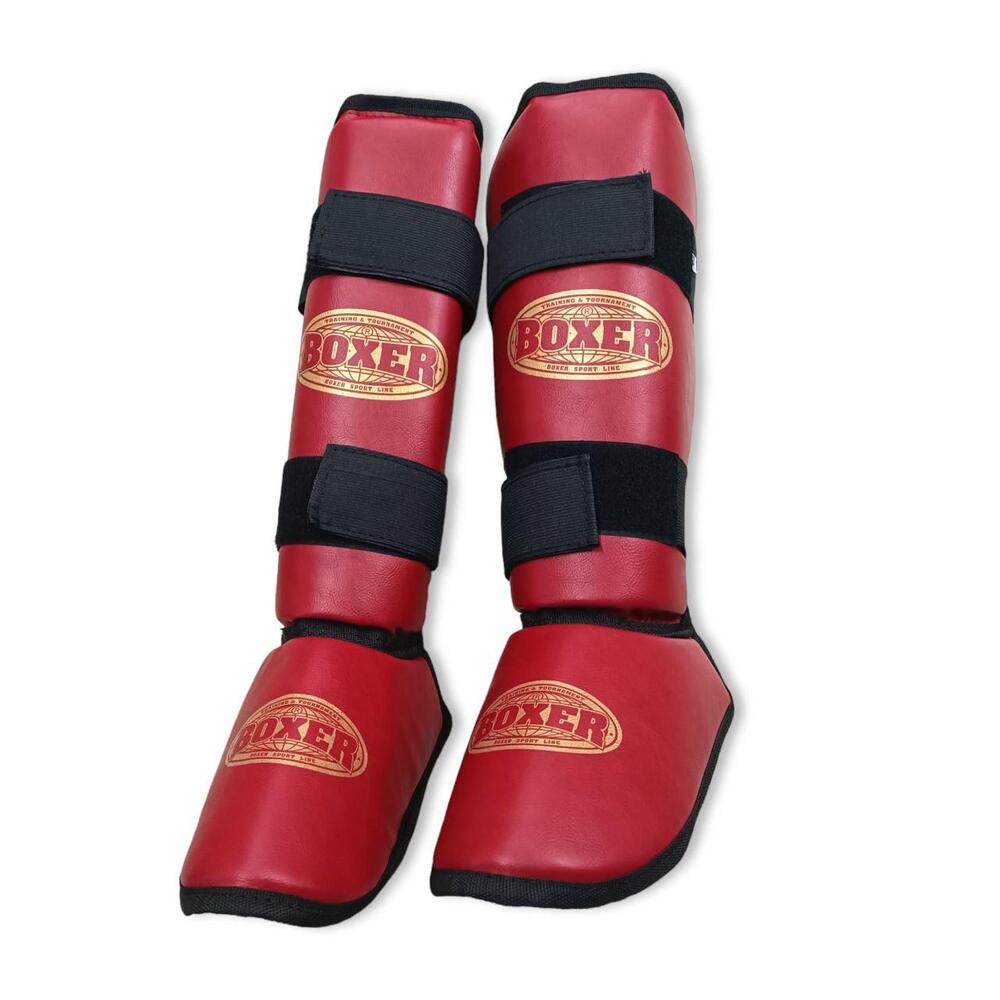 Захист гомілки та стопи BOXER вінілшкіряний Еліт XL червоний