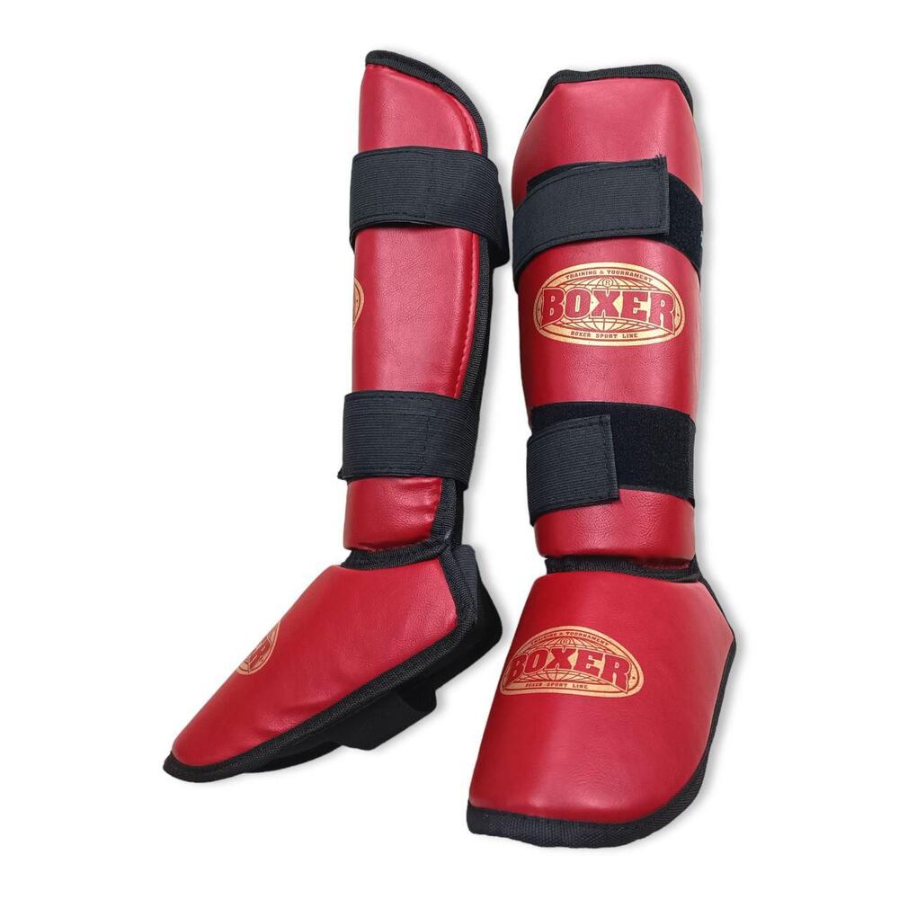 Захист гомілки та стопи BOXER вінілшкіряний Еліт М червоний
