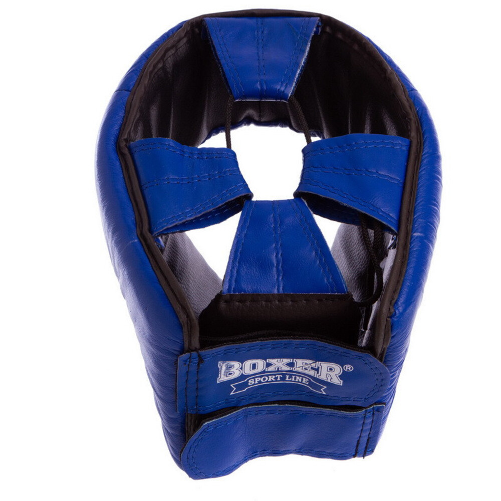 Шолом боксерський BOXER L шкіра синій