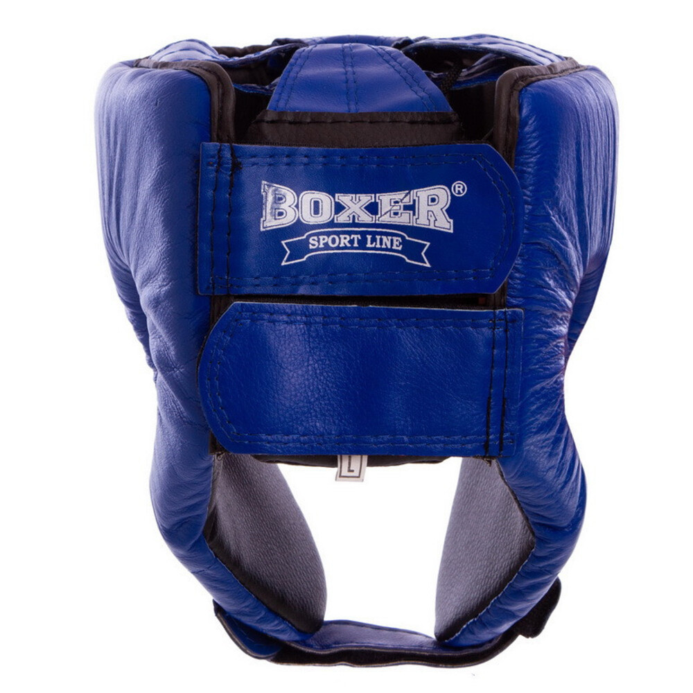 Шолом боксерський BOXER М шкіра синій