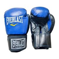 Боксерські рукавички EVERLAST 10 oz шкіра синьо-чорні