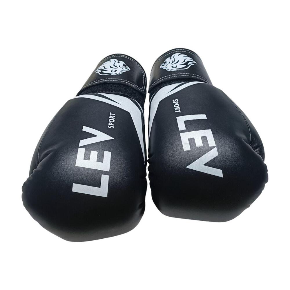 Боксерські рукавички LEV SPORT 10 oz комбіновані чорні