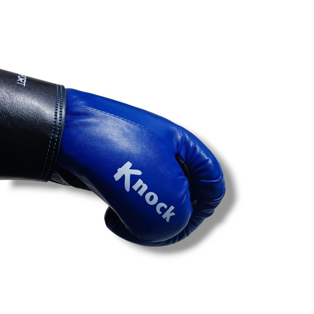 Боксерські рукавички LEV SPORT ТОП 10 oz шкіра синьо-чорні