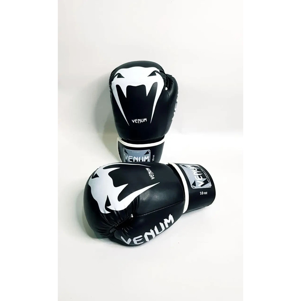 Боксерські рукавички VENUM 10 oz стрейч чорні