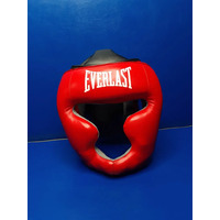 Шолом-маска тренувальна карате EVERLAST XL шкіра червоний