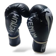 Боксерські рукавички VENUM 10 oz стрейч чорні