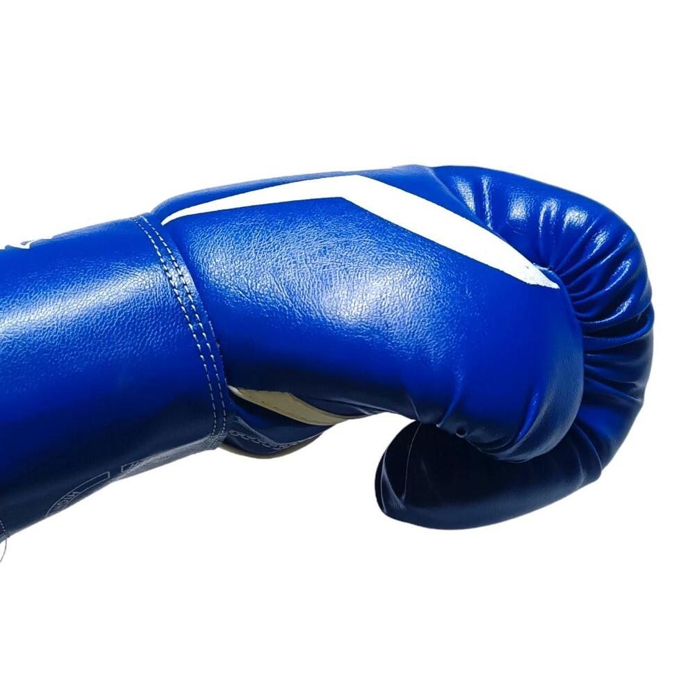 Боксерські рукавички LEV SPORT 10 oz шкірзам, манжета 8 см сині