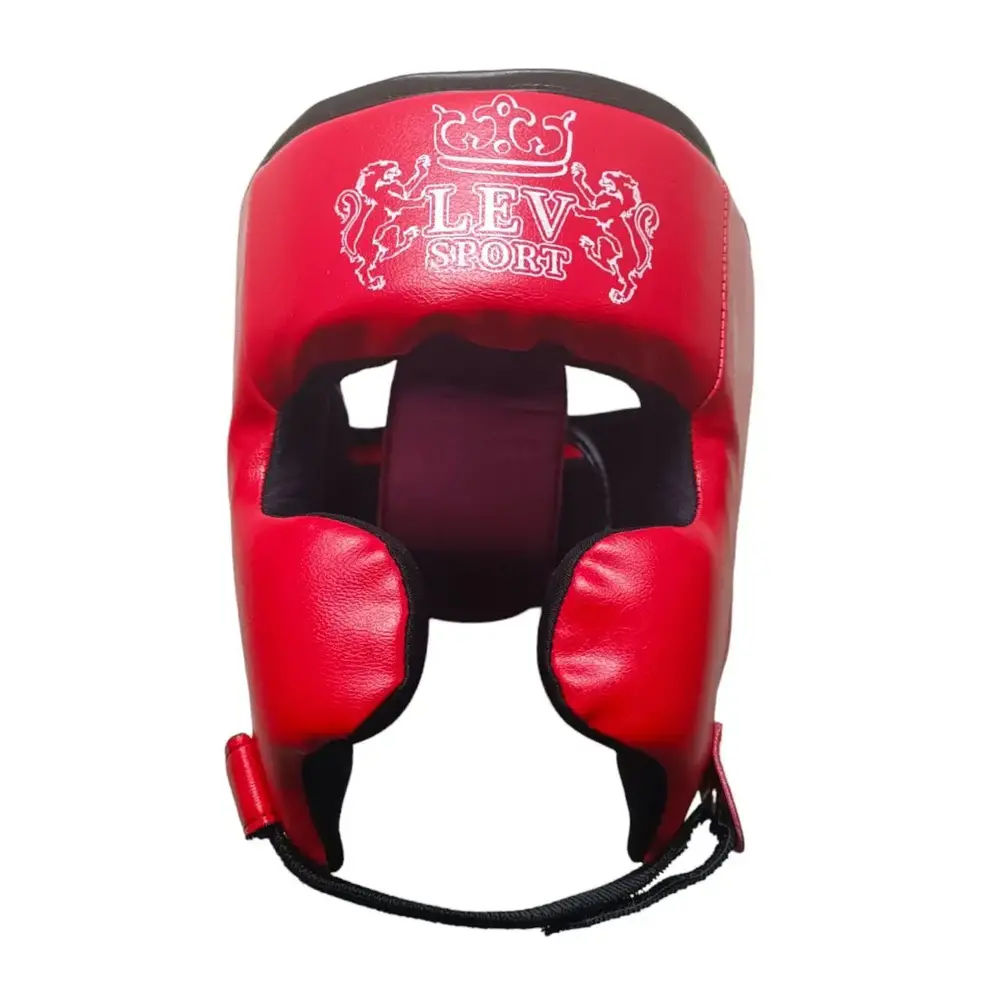 Шолом LEV SPORT Кик-бокс S шкірзам червоний