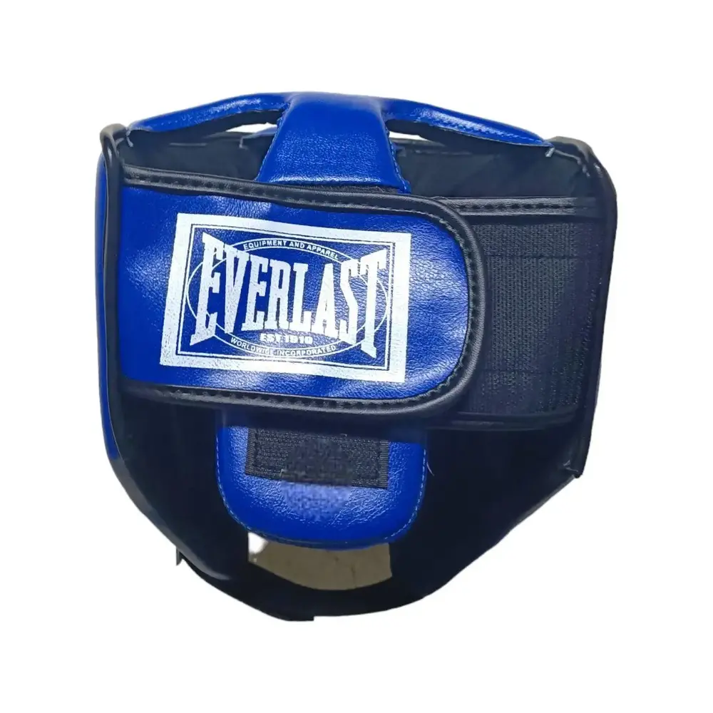 Шлем EVERLAST Кик-бокс S кожзам синий