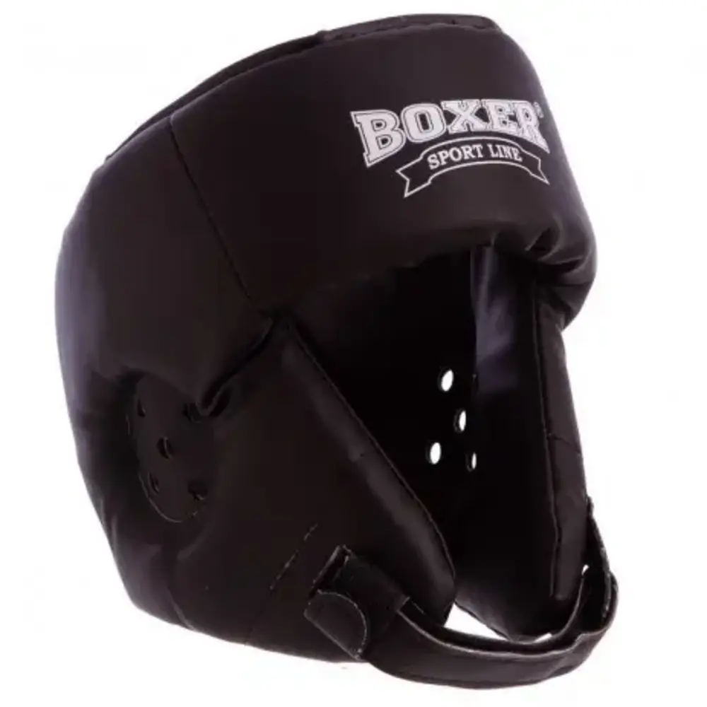 Шолом боксерський BOXER Еліт M шкіра чорний
