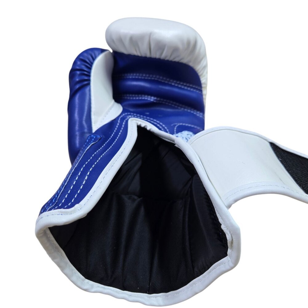 Боксерські рукавички LEV SPORT Еліт 10 oz стрейч біло-сині