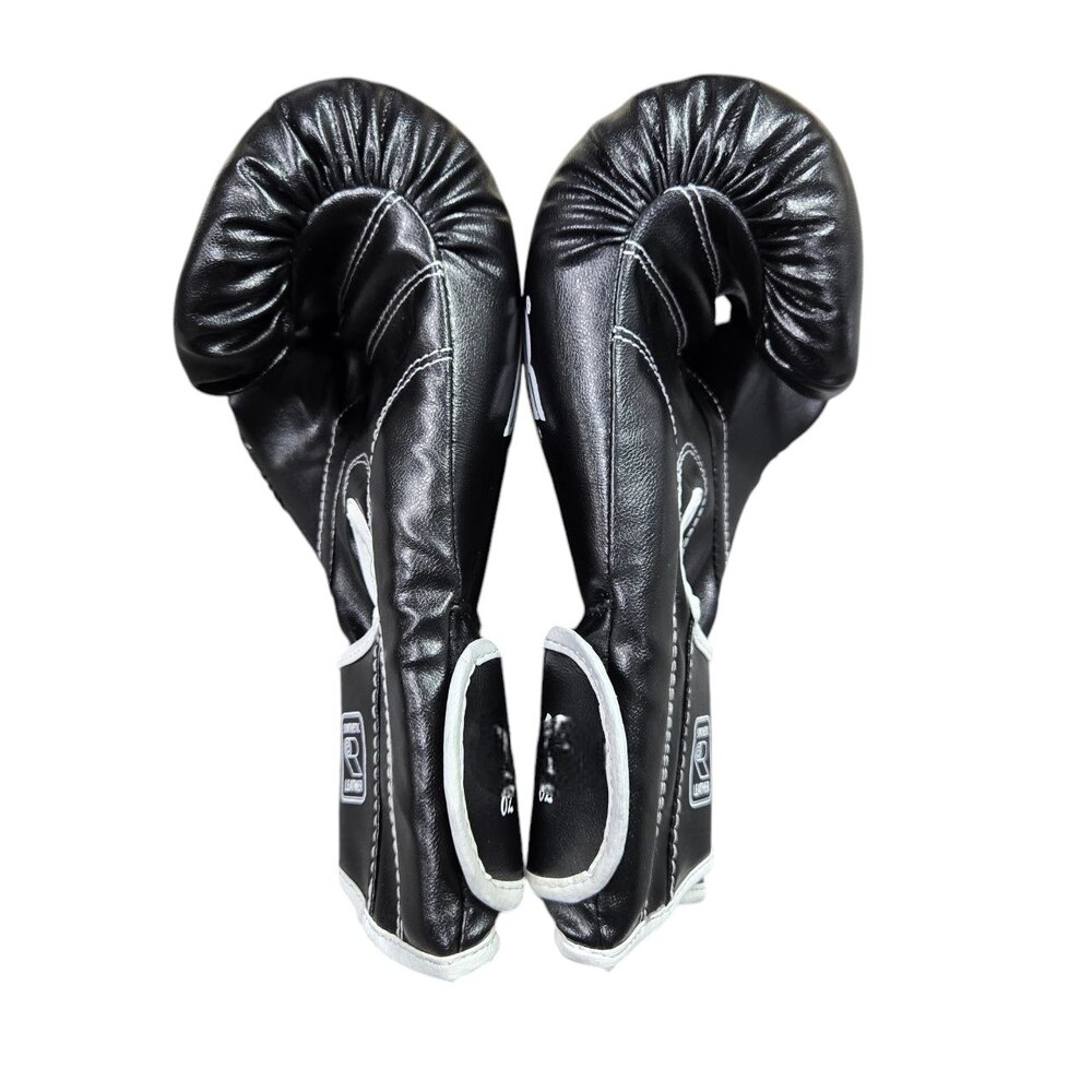 Боксерские перчатки BOXER NEW 10 оz кожвинил ШИРОКИЙ МАНЖЕТ черные