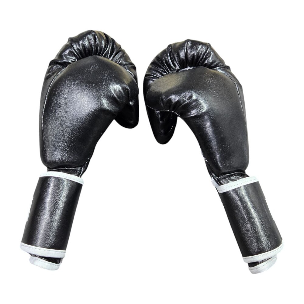 Боксерские перчатки BOXER NEW 10 оz кожвинил ШИРОКИЙ МАНЖЕТ черные