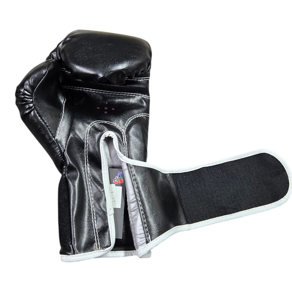 Боксерские перчатки BOXER NEW 10 оz кожвинил ШИРОКИЙ МАНЖЕТ черные