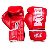 Боксерські рукавички BOXER NEW 10 оz вінілшкіряні ШИРОКИЙ МАНЖЕТ червоні