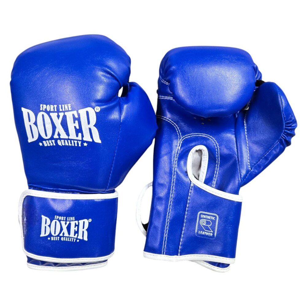 Боксерські рукавички BOXER NEW 10 оz вінілшкіряні ШИРОКИЙ МАНЖЕТ сині