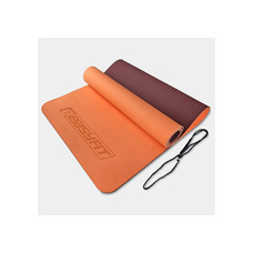 Килимок для йоги та фітнесу EasyFit TPE+TC 6мм двошаровий персиковий-коричневий