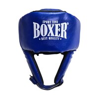 Шлем тренировочный с открытой макушкой BOXER NEW L кожвинил синий