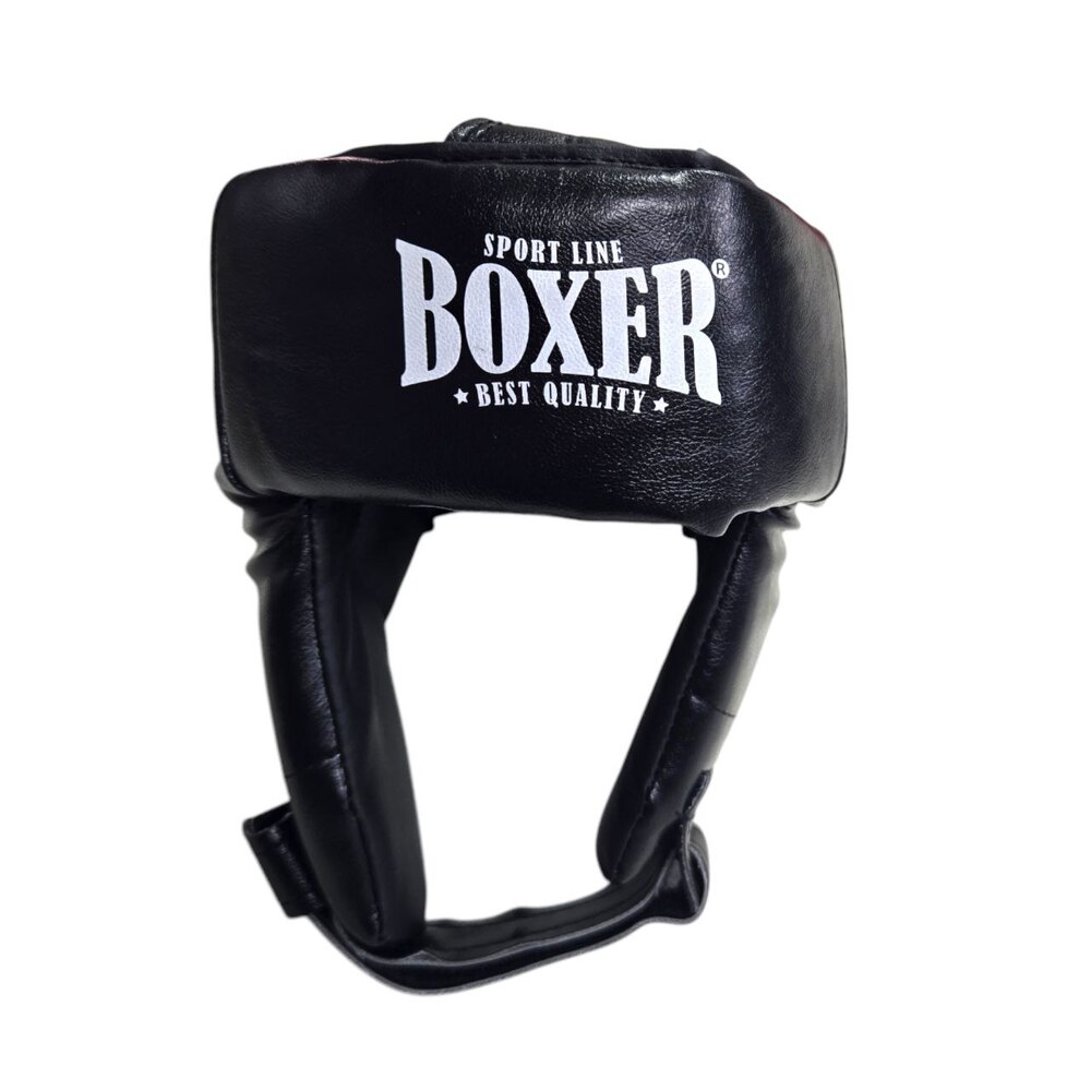 Шолом боксерський з відкритою маківкою BOXER NEW L вінілшкіряний чорний