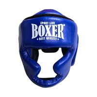 Шлем тренировочный с полной защитой BOXER NEW M кожвинил синий