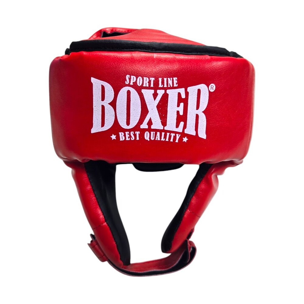 Шолом карате з посиленою маківкою BOXER NEW L вінілшкіряний червоний