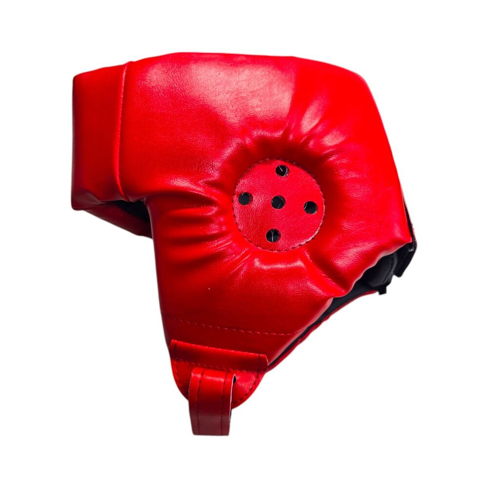 Шлем тренировочный с открытой макушкой BOXER NEW L кожвинил красный
