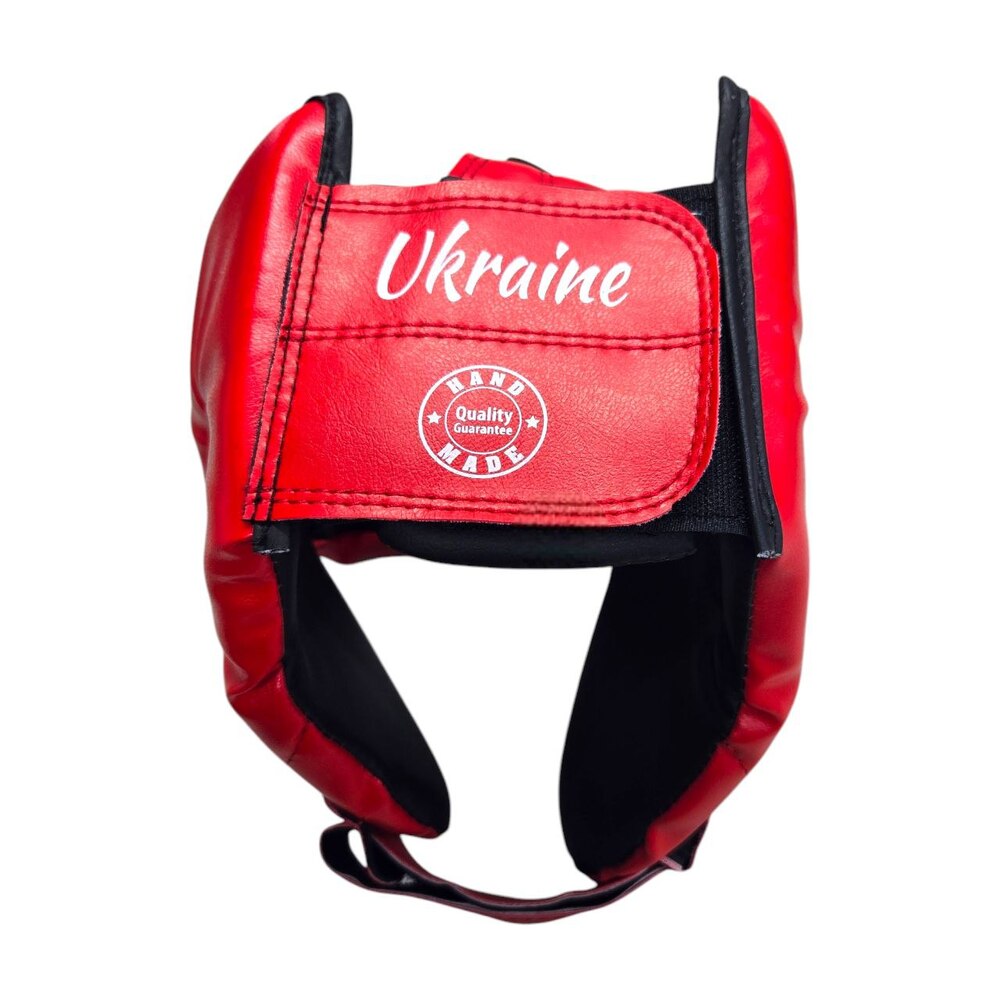 Шлем тренировочный с открытой макушкой BOXER NEW L кожвинил красный