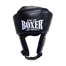 Шолом карате з посиленою маківкою BOXER NEW M вінілшкіряний чорний