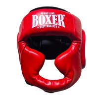 Шолом тренувальний з повним захистом BOXER NEW M вінілшкіряний червоний