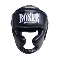 Шлем тренировочный с полной защитой BOXER NEW L кожвинил черный