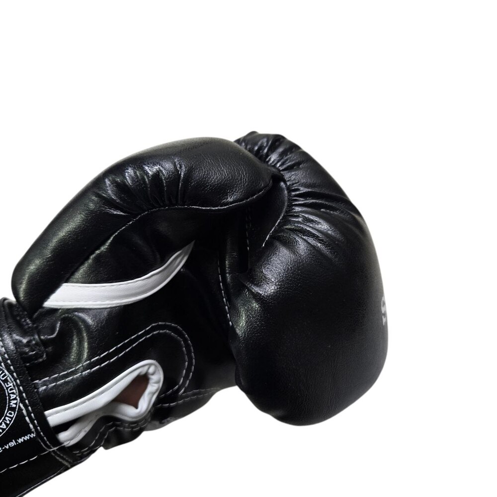 Боксерські рукавички LEV SPORT 10 oz шкірзам, манжета 5 см чорні