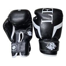 Боксерські рукавички LEV SPORT 10 oz шкірзам, манжета 5 см чорні