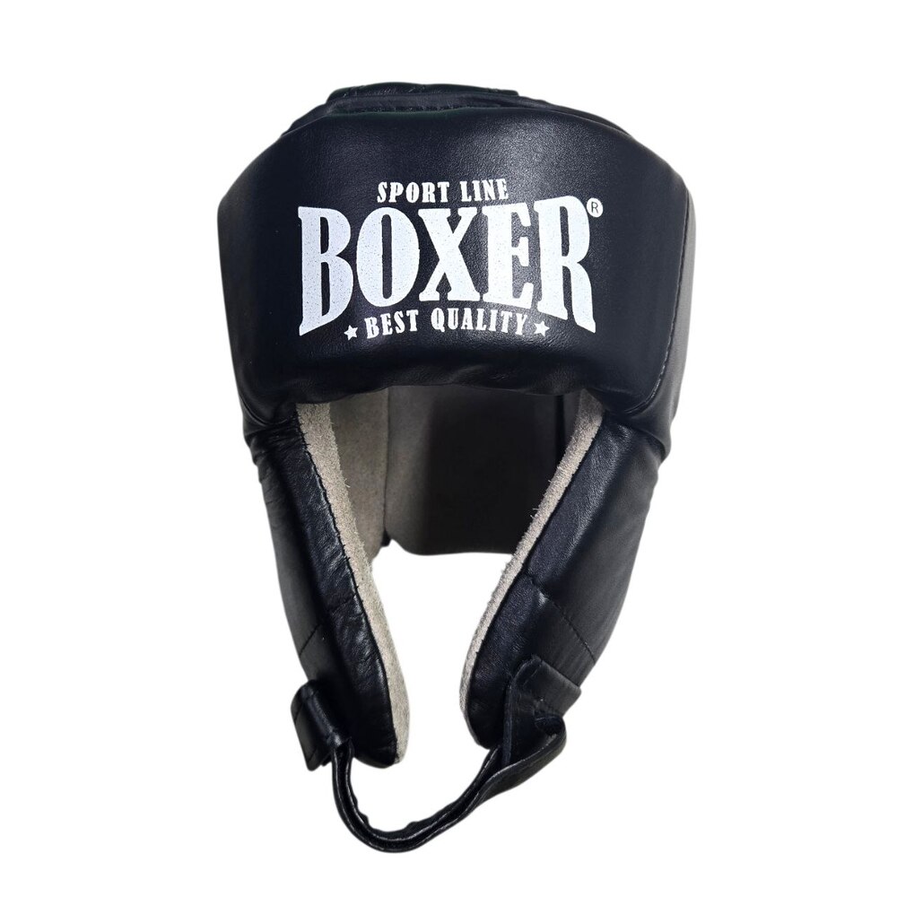 Шолом турнірний відкритий BOXER NEW L шкіра чорний
