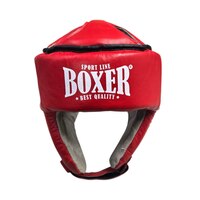 Шлем турнирный с усиленной макушкой BOXER NEW M кожа красный