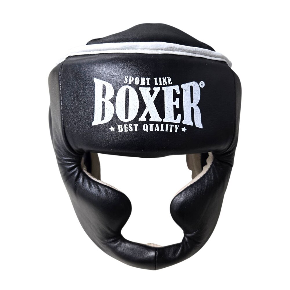 Шолом тренувальний з повним захистом BOXER NEW M шкіра чорний