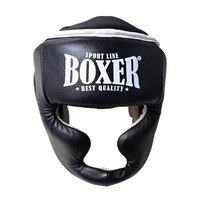 Шолом тренувальний з повним захистом BOXER NEW L шкіра чорний