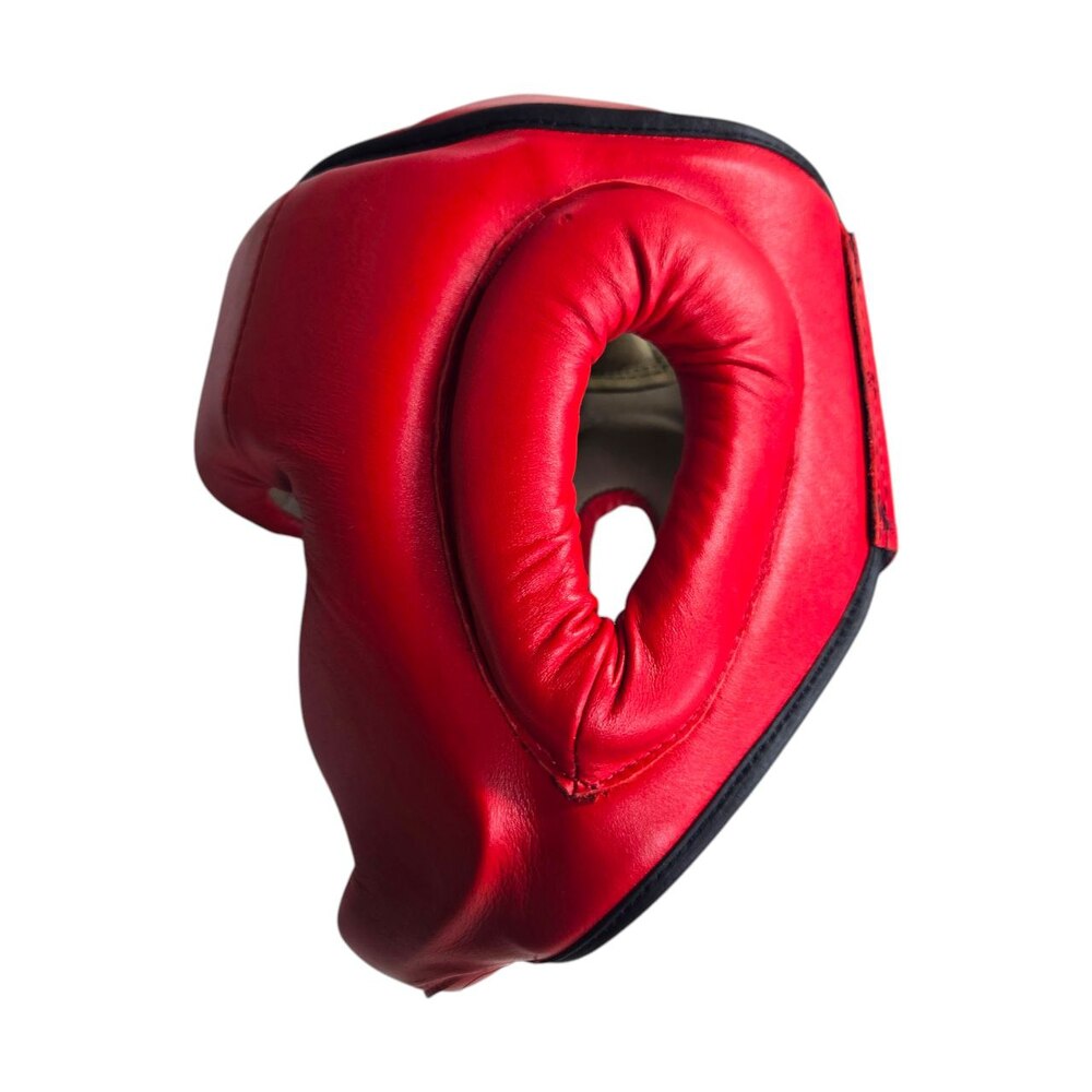 Шолом тренувальний з повним захистом BOXER NEW M шкіра червоний